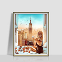 HKM-577043 Digital Oil Painting in Romantic Style – Modern Minimalist Artwork, Size 40 x 50 cm