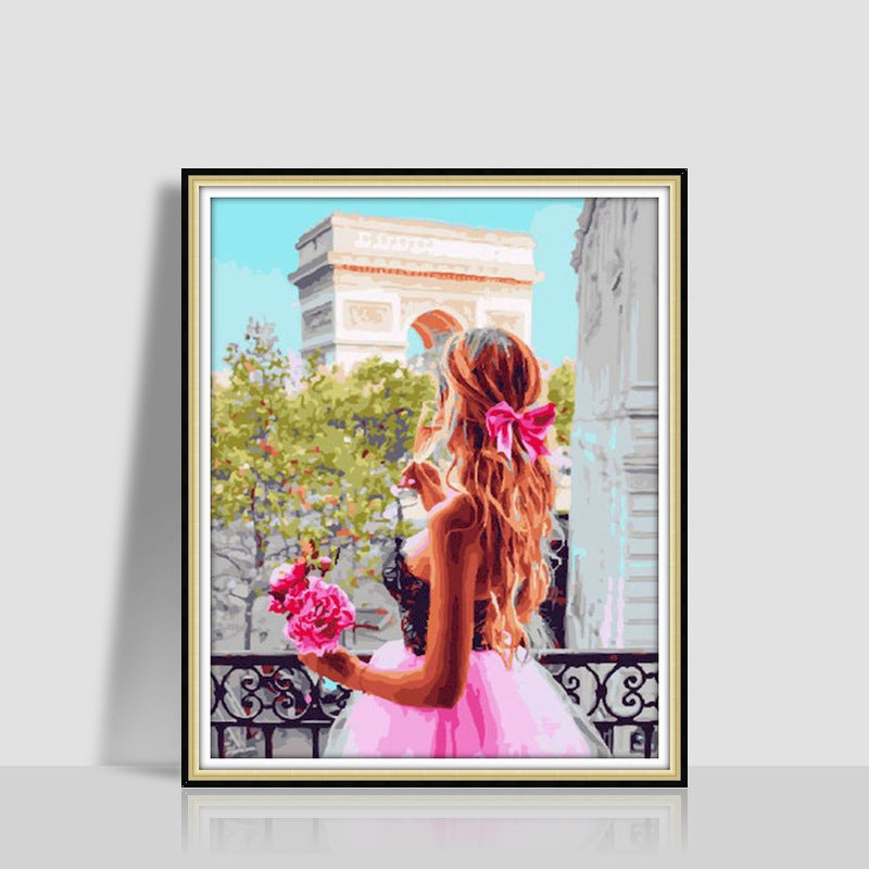 HKM-577043 Digital Oil Painting in Romantic Style – Modern Minimalist Artwork, Size 40 x 50 cm