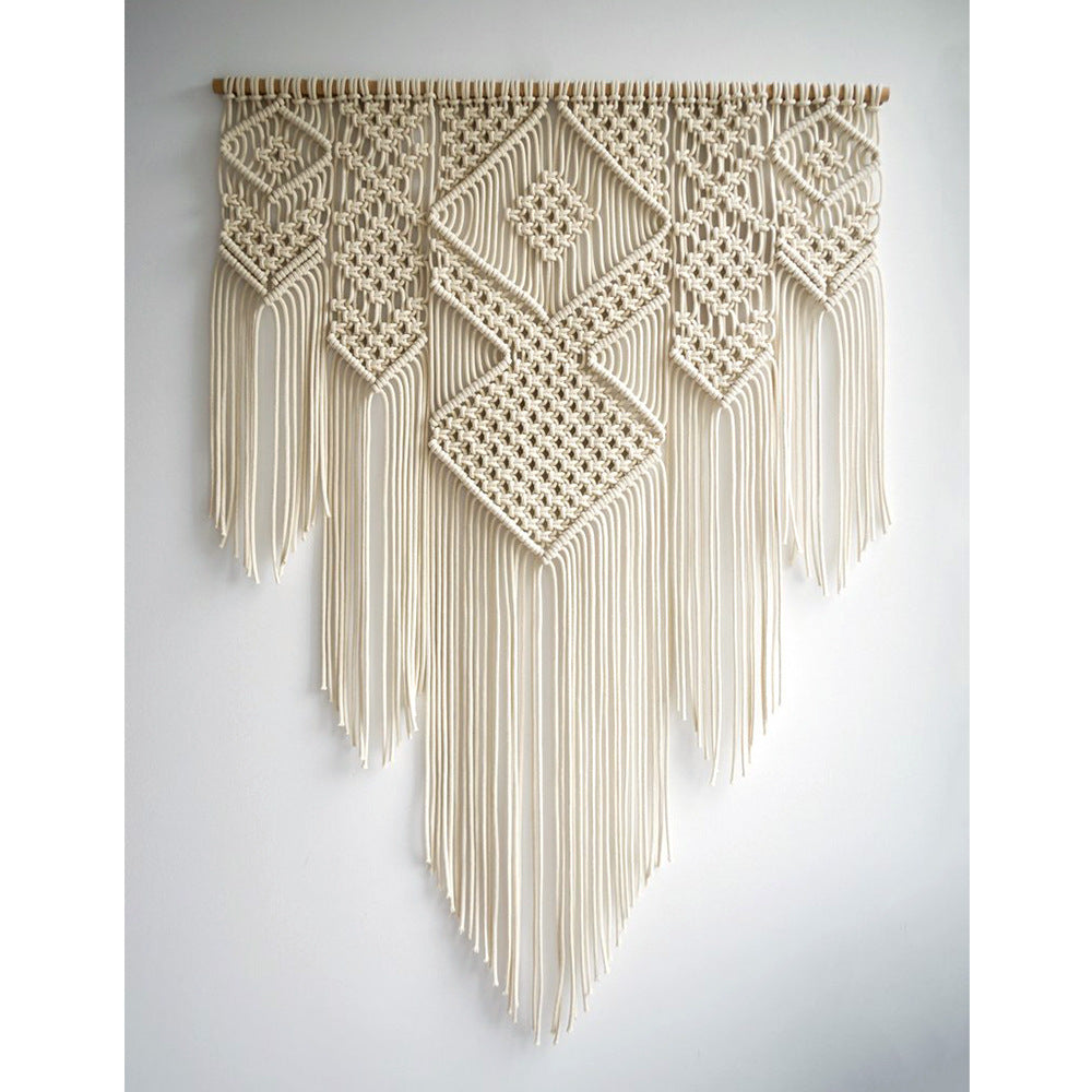 HKM-577107 Bohemian Hand-Woven Cotton Tapestry for Living Room Wall Decoration, 100x110cm
