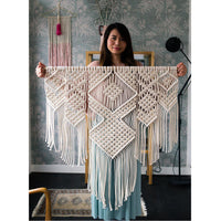 HKM-577107 Bohemian Hand-Woven Cotton Tapestry for Living Room Wall Decoration, 100x110cm