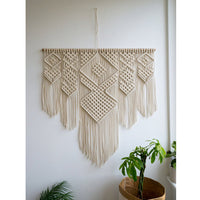 HKM-577107 Bohemian Hand-Woven Cotton Tapestry for Living Room Wall Decoration, 100x110cm