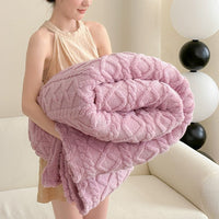 HKM-577107 Cozy Double-Sided Velvet Blanket for Sofa and Lunch Break, Multiple Sizes Available
