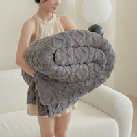 HKM-577107 Cozy Double-Sided Velvet Blanket for Sofa and Lunch Break, Multiple Sizes Available