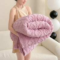 HKM-577107 Cozy Double-Sided Velvet Blanket for Sofa and Lunch Break, Multiple Sizes Available