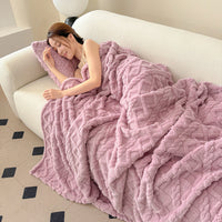 HKM-577107 Cozy Double-Sided Velvet Blanket for Sofa and Lunch Break, Multiple Sizes Available