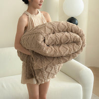 HKM-577107 Cozy Double-Sided Velvet Blanket for Sofa and Lunch Break, Multiple Sizes Available