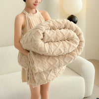 HKM-577107 Cozy Double-Sided Velvet Blanket for Sofa and Lunch Break, Multiple Sizes Available