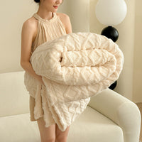 HKM-577107 Cozy Double-Sided Velvet Blanket for Sofa and Lunch Break, Multiple Sizes Available