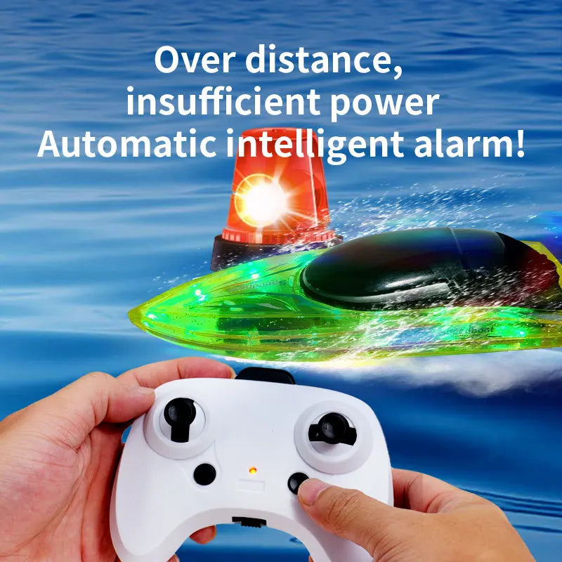 HKM-577107 High-Speed Remote Control Boat with Flashing Lights - Waterproof Electric Toy for Pools, 10km/h Speed