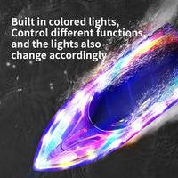 HKM-577107 High-Speed Remote Control Boat with Flashing Lights - Waterproof Electric Toy for Pools, 10km/h Speed