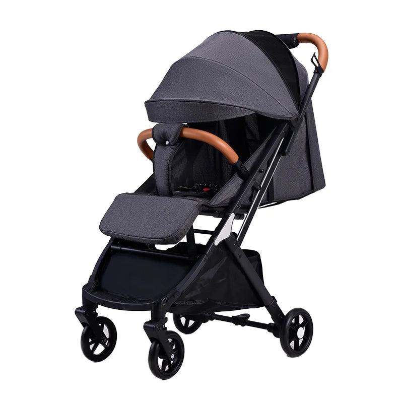 HKM-577299 Red Linen Baby Stroller and Car Seat Travel Set - Portable Push Chair for Infants