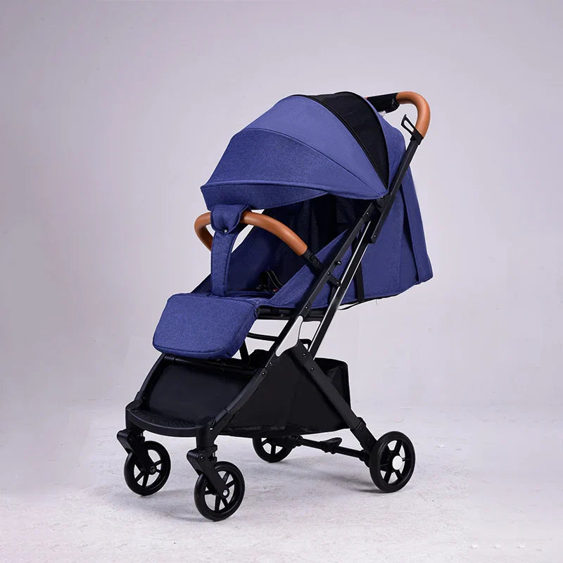 HKM-577299 Red Linen Baby Stroller and Car Seat Travel Set - Portable Push Chair for Infants