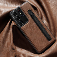 HKM-577363 S21 Flip Type Protective Sleeve for Samsung - Black Khaki