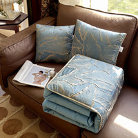 HKM-577427 Two-in-One Cotton Air Conditioner Quilt and Pillow Set with Floral Patterns