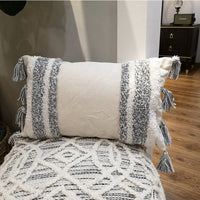 HKM-577491 Moroccan Modern Minimalist Handmade Tassel Pillow Cushion Cover - Available in Multiple Sizes and Designs