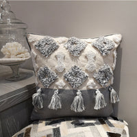 HKM-577491 Moroccan Modern Minimalist Handmade Tassel Pillow Cushion Cover - Available in Multiple Sizes and Designs