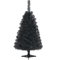 HKM-577555 36 Inch Unlit Black Artificial Christmas Mini Tree with 116 Branch Tips