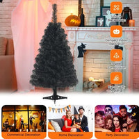 HKM-577555 36 Inch Unlit Black Artificial Christmas Mini Tree with 116 Branch Tips