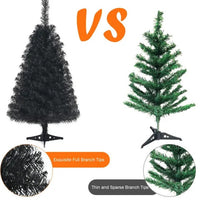 HKM-577555 36 Inch Unlit Black Artificial Christmas Mini Tree with 116 Branch Tips