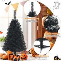 HKM-577555 36 Inch Unlit Black Artificial Christmas Mini Tree with 116 Branch Tips