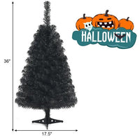 HKM-577555 36 Inch Unlit Black Artificial Christmas Mini Tree with 116 Branch Tips