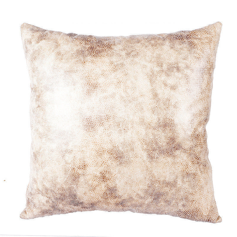 HKM-577555 Retro Suede Throw Pillow Cover with Gilded Geometric Design, 45x45 cm, Available in Multiple Colors