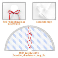 HKM-577875 Fringed Edge Christmas Tree Skirt with Ties, Water-Repellent Polyester, Available in Multiple Sizes