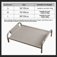 HKM-578067 Durable Metal Camp Bed for Pets - Lightweight Summer Doghouse in Light Gray or Army Green