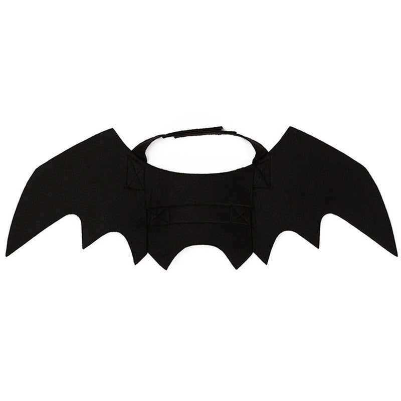 HKM-578131 Black Felt Bat Wings Costume for Cats and Small Dogs – Adjustable Halloween Pet Accessory