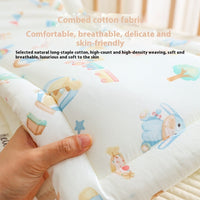 HKM-578259 Breathable Cotton Baby Bed Bumper with Soft Bag Enclosure and Reactive Printing Design