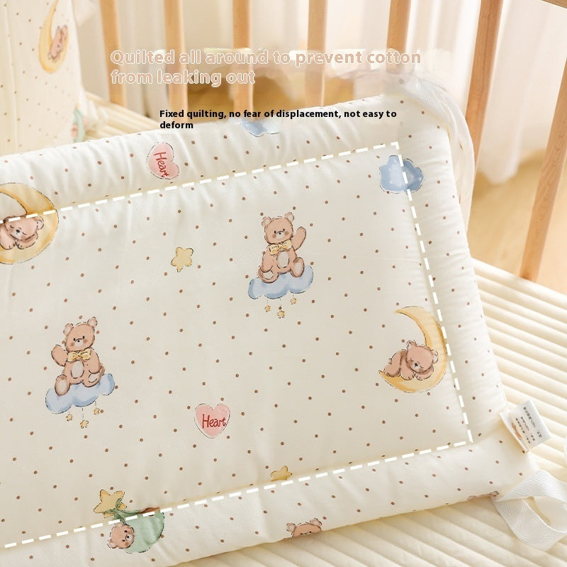 HKM-578259 Breathable Cotton Baby Bed Bumper with Soft Bag Enclosure and Reactive Printing Design