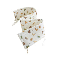 HKM-578259 Breathable Cotton Baby Bed Bumper with Soft Bag Enclosure and Reactive Printing Design