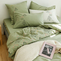 HKM-578259 Cotton Floral Bedding Set - Four Piece Korean Style for 1.5m Bed