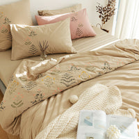 HKM-578259 Cotton Floral Bedding Set - Four Piece Korean Style for 1.5m Bed