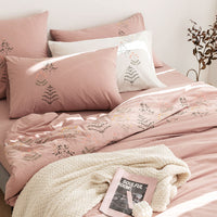 HKM-578259 Cotton Floral Bedding Set - Four Piece Korean Style for 1.5m Bed