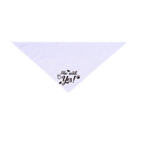 HKM-578259 White Dog Wedding Scarf with 'He Asked, She Said Yes' Embroidery for Valentine's Day