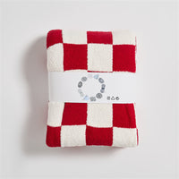 HKM-578579 Retro Plaid Half Velvet Chenille Wool Blanket, Sofa Cover - Multiple Sizes Available