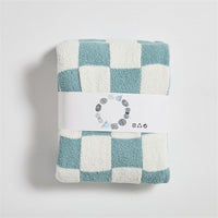 HKM-578579 Retro Plaid Half Velvet Chenille Wool Blanket, Sofa Cover - Multiple Sizes Available