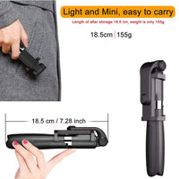 HKM-578643 Universal Bluetooth Selfie Stick Tripod with Adjustable Height for Mobile Phones (3.5 - 6.2 inches)