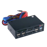 HKM-578771 External CD-ROM Drive with Multi-Card Reader for CF, SD, TF, MicroSD, and MS Pro - USB 3.0 & 2.0 Compatible, Black