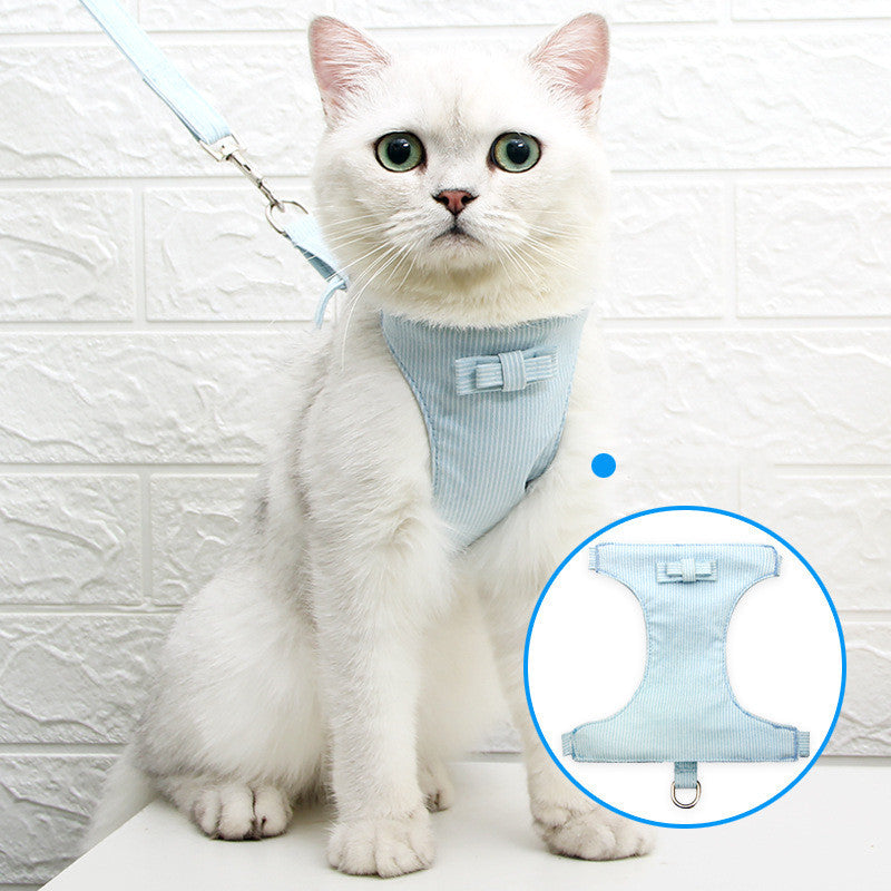 HKM-578771 Japanese Style Cat Traction Rope with Chest Strap - Durable Polyester Material, Various Sizes Available