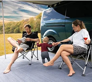 KTX-578771 Portable Outdoor Blue Grey 300gsm Awning Carpet Mat for Camping and Picnics