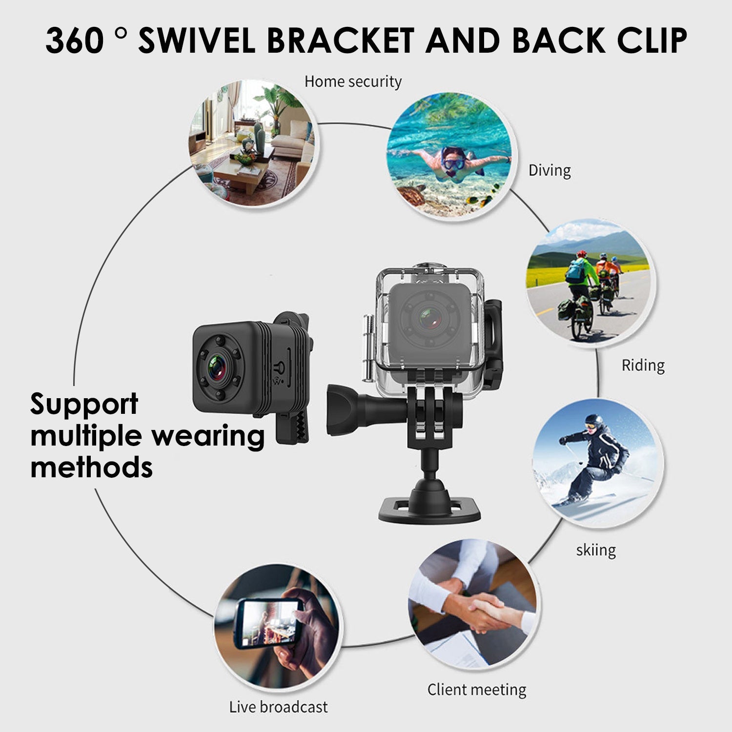 HKM-578771 Waterproof Sports Camera with 16:9 Video Format and 240 Minutes Continuous Shooting