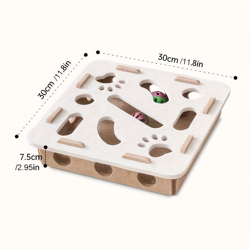 HKM-578899 Interactive Cat Puzzle Toy with Maze Tunnel and Bell Ball for Mental Stimulation and Exercise