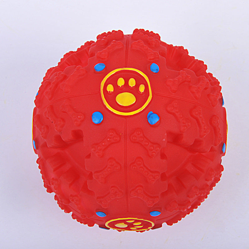 HKM-579027 Pet Colour Snacks Leaking Food Ball Dog Molars Puzzle Strange Ball Missing Food Bite Sounding Toy Training Toy