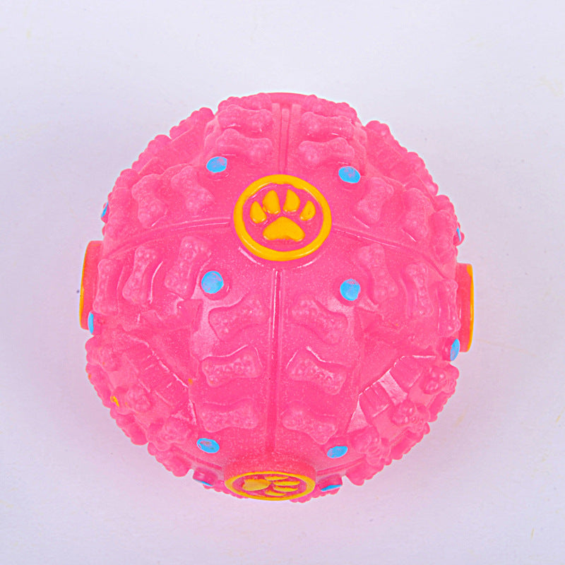 HKM-579027 Pet Colour Snacks Leaking Food Ball Dog Molars Puzzle Strange Ball Missing Food Bite Sounding Toy Training Toy