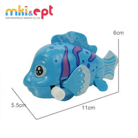 HKM-579219 Colorful Mini Wind-Up Clown Fish Toy for Kids Ages 2-7, Interactive Gliding Action