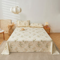 HKM-579411 Pure Cotton Plant and Flower Pattern Three-Piece Bedding Set in Various Sizes