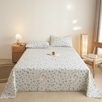 HKM-579411 Pure Cotton Plant and Flower Pattern Three-Piece Bedding Set in Various Sizes