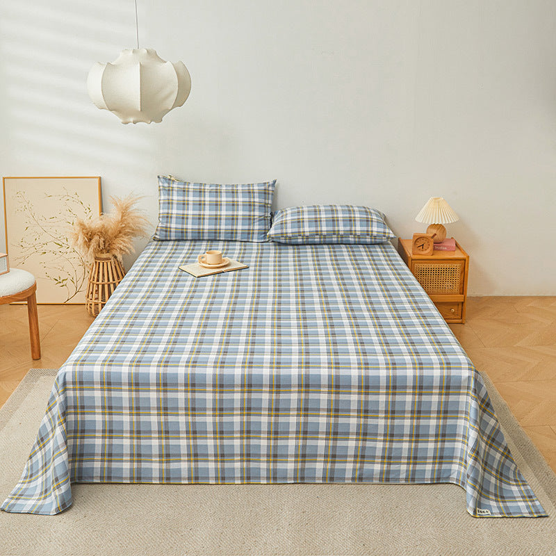 HKM-579411 Pure Cotton Plant and Flower Pattern Three-Piece Bedding Set in Various Sizes